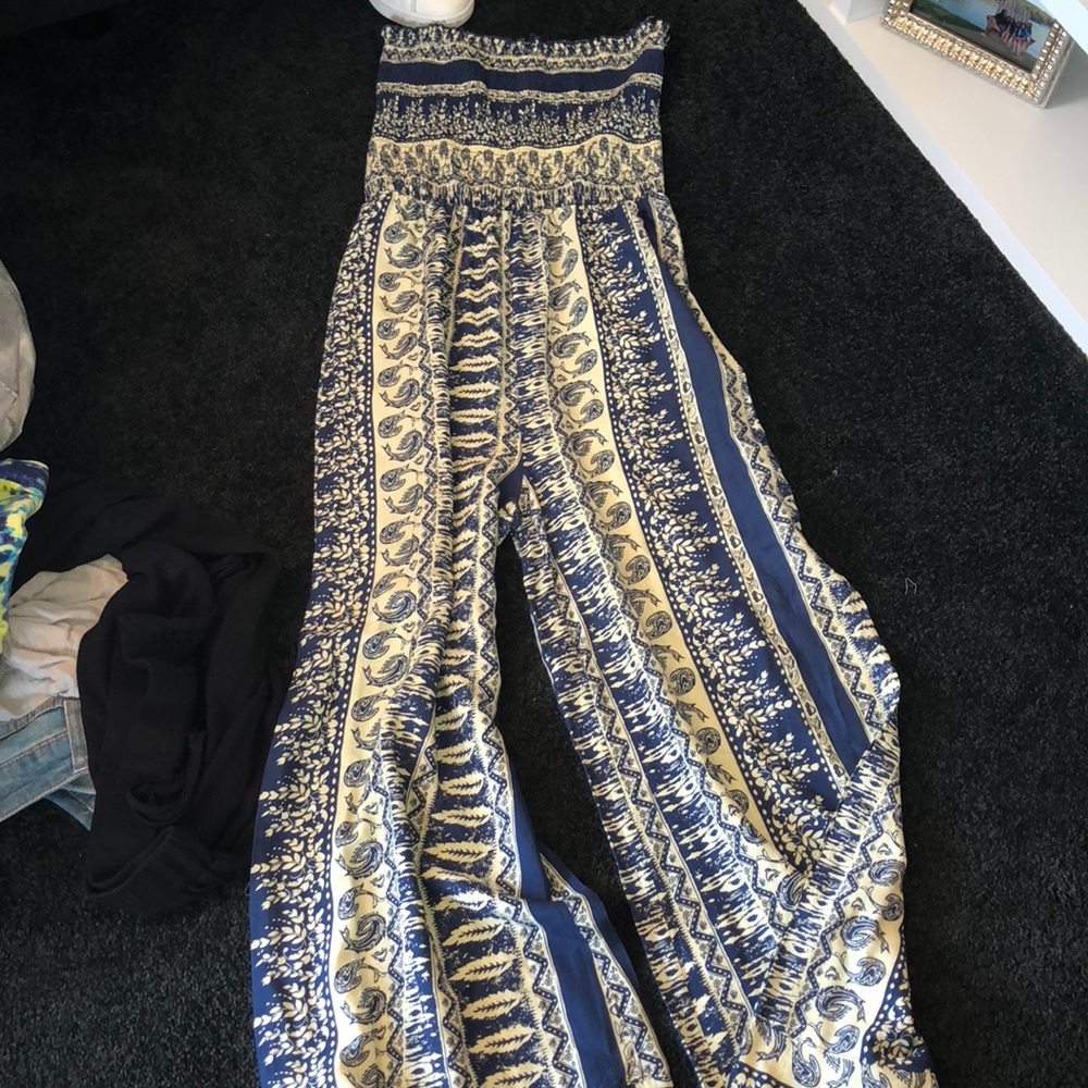Patterned Strapless Jumpsuit - image 1
